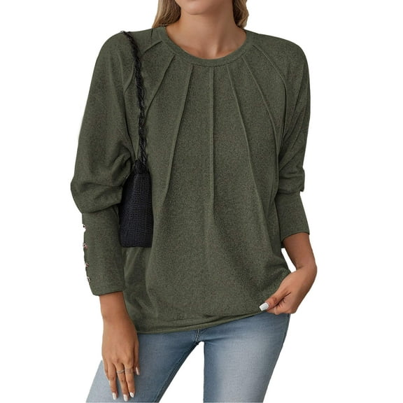 Blouses for Women Dressy Puff Sleeve Tunic Tops Casual Fall Shirts
