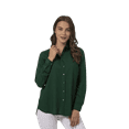 thumbnail image 1 of Blouses for Women Fashion, Casual Long Sleeve Dressy Button Down Shirts Tops,(Emerald, XLarge), 1 of 3