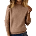 thumbnail image 1 of Blouses for Women Long Sleeve Knit Mock Neck Sweatshirt Thermal Solid Color Sweaters for Women Casual Fall Winter Thermal, 1 of 7