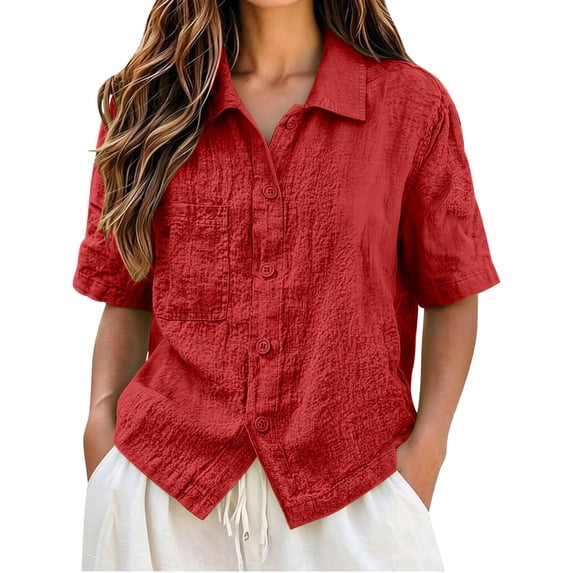 Blouses for Women Loose Short Sleeved Daily Casual Shirts