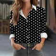 thumbnail image 1 of Blouses for Women Plus Size Casual Button Down Shirts Long Sleeve Loose Fit Comfort Color Block Shirt Fall Casual Outfits Tops, 1 of 6