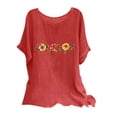 thumbnail image 1 of Blouses for Women Plus Size, Dressy Tank Tops for Women Cotton Linen Gauze Shirts Short Sleeve Summer Tunic Top Loose Fit Lightweight Casual Blouses, 1 of 6
