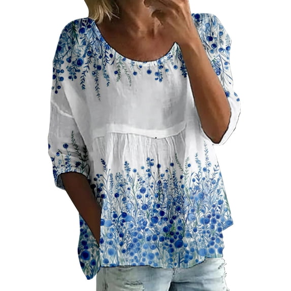 Blouses for women dressy casual Bubble Wrinkles Soft Clothing M Blue womens blouses