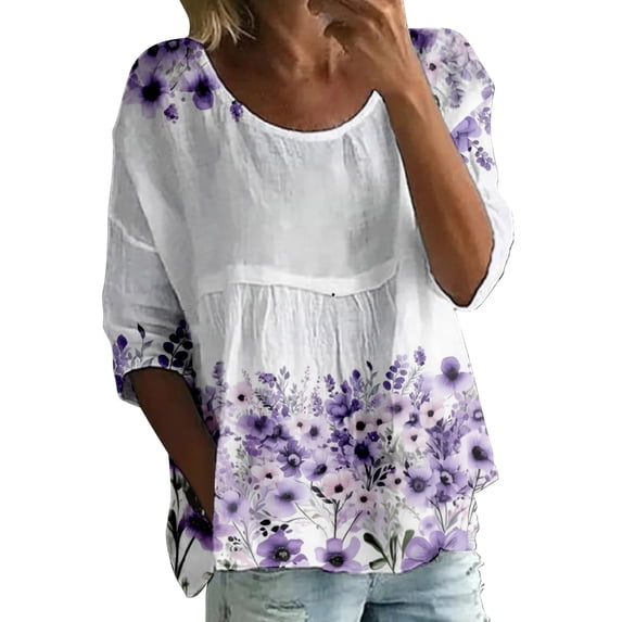 Blouses for women dressy casual Bubble Wrinkles Soft Clothing XL Purple womens blouses