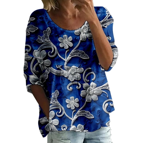 Blouses for women dressy casual Bubble Wrinkles Soft Clothing XXL Blue womens blouses