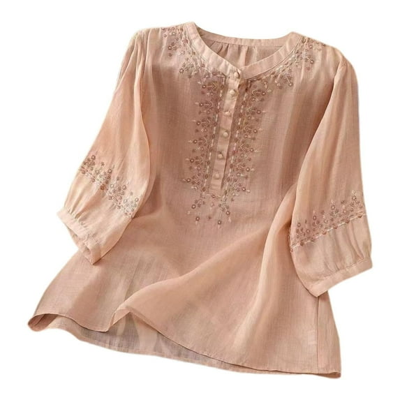 Blouses for women dressy casual Cotton Soft Clothing M Pink womens blouses