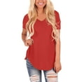 thumbnail image 1 of Blouses for women dressy casual Cotton Soft Clothing XL Orange womens blouses, 1 of 5