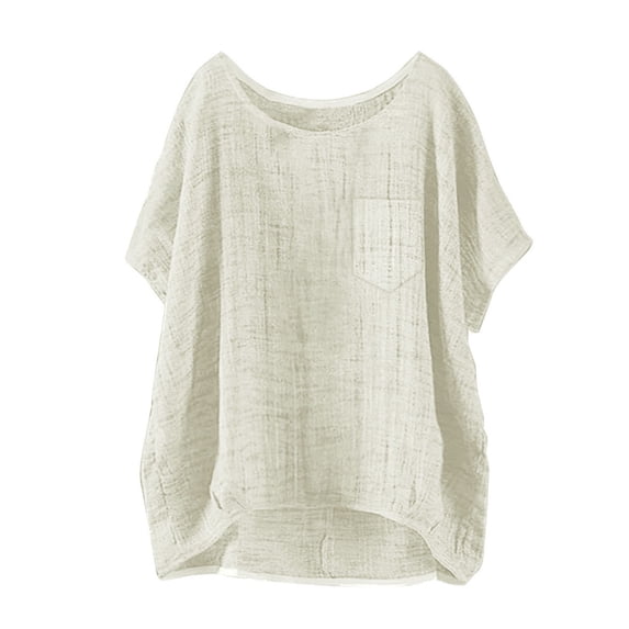 Blouses for women dressy casual Flax Soft Clothing M Beige womens blouses