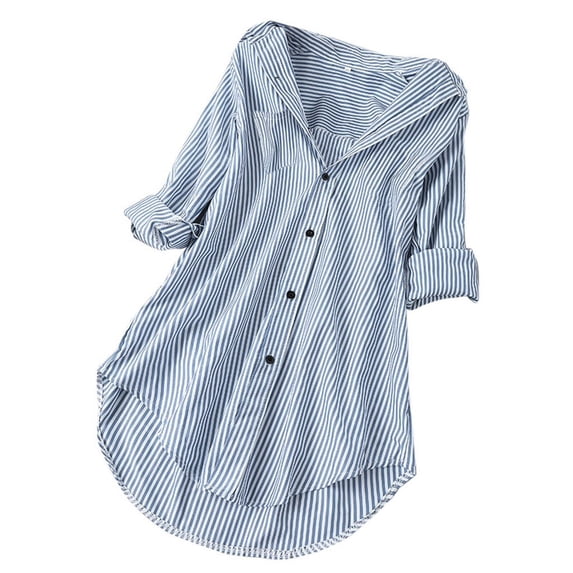 Blouses for women dressy casual Long Sleeve Cotton Soft Clothing XL Blue womens blouses
