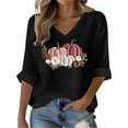 thumbnail image 1 of Blouses for women dressy casual Long Sleeve Polyester and Spandex Soft Clothing M Black womens blouses, 1 of 5