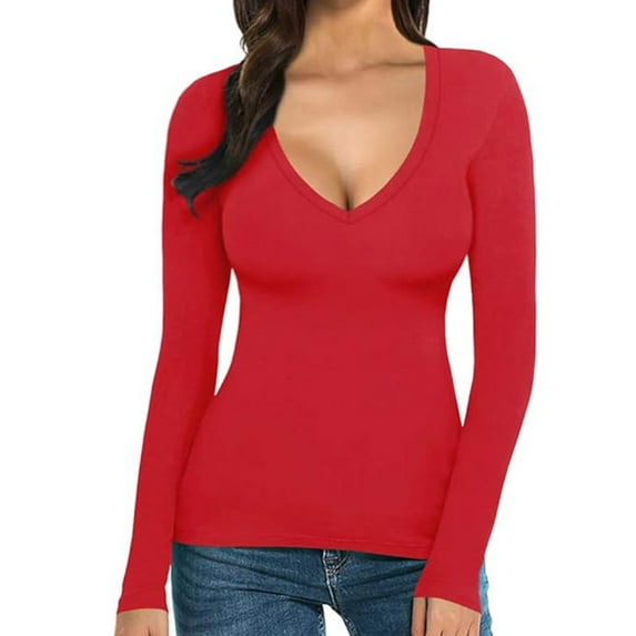 Blouses for women dressy casual Nylon,Spandex Soft Clothing M Red womens blouses