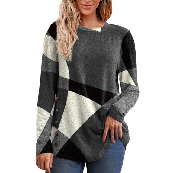 Blouses for women dressy casual Polyester Soft Clothing L Gray womens blouses