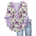 thumbnail image 1 of Blouses for women dressy casual Polyester Soft Clothing L Purple womens blouses, 1 of 5