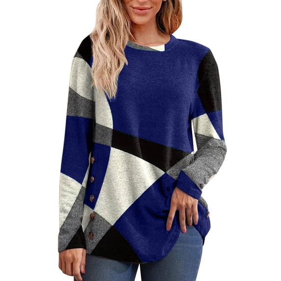 Blouses for women dressy casual Polyester Soft Clothing M Blue womens blouses