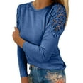 thumbnail image 1 of Blouses for women dressy casual Polyester Soft Clothing S Blue womens blouses, 1 of 5