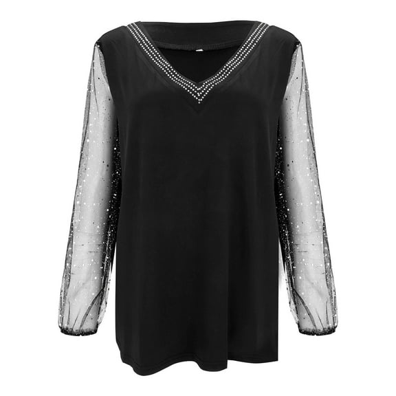 Blouses for women dressy casual Polyester,Spandex Soft Clothing L Black womens blouses