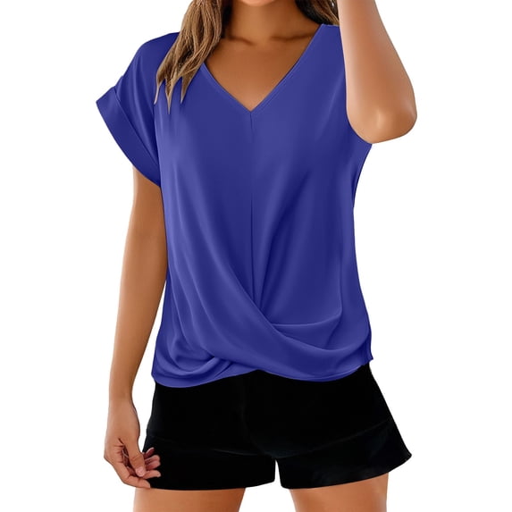 Blouses for women dressy casual Polyester,Spandex Soft Clothing L Blue womens blouses