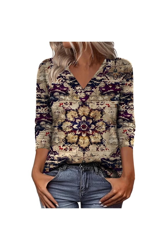 Blouses for women dressy casual Polyester,Spandex Soft Clothing L Brown womens blouses