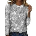 thumbnail image 1 of Blouses for women dressy casual Polyester,Spandex Soft Clothing L Gray womens blouses, 1 of 3