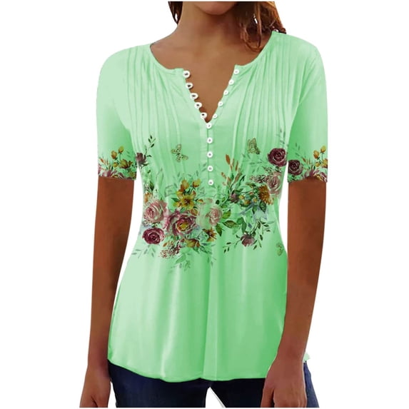 Blouses for women dressy casual Polyester,Spandex Soft Clothing L Green womens blouses