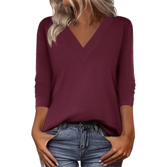 Blouses for women dressy casual Polyester,Spandex Soft Clothing L Red womens blouses