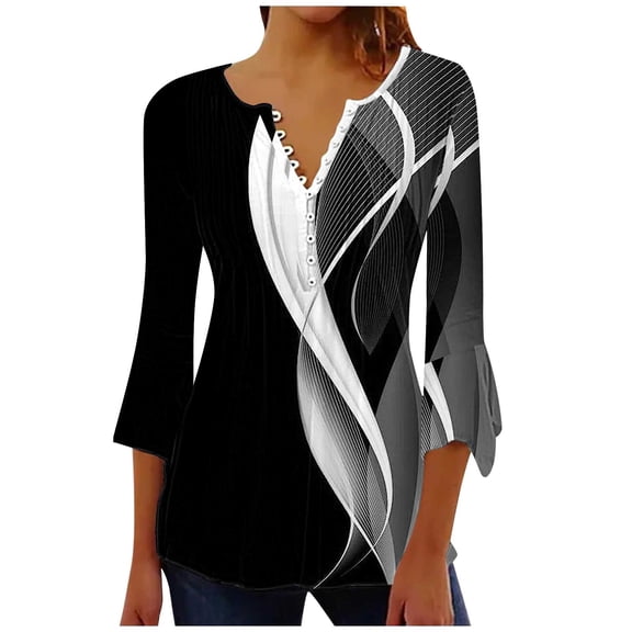 Blouses for women dressy casual Polyester,Spandex Soft Clothing M Black womens blouses