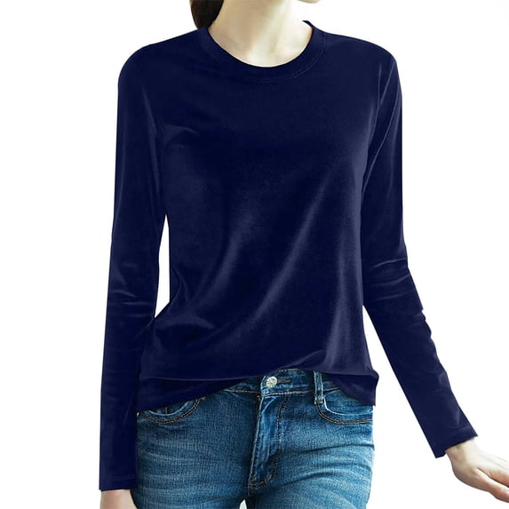 Blouses for women dressy casual Polyester,Spandex Soft Clothing M Blue womens blouses