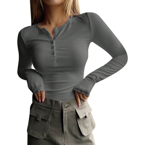 Blouses for women dressy casual Polyester,Spandex Soft Clothing S Gray womens blouses