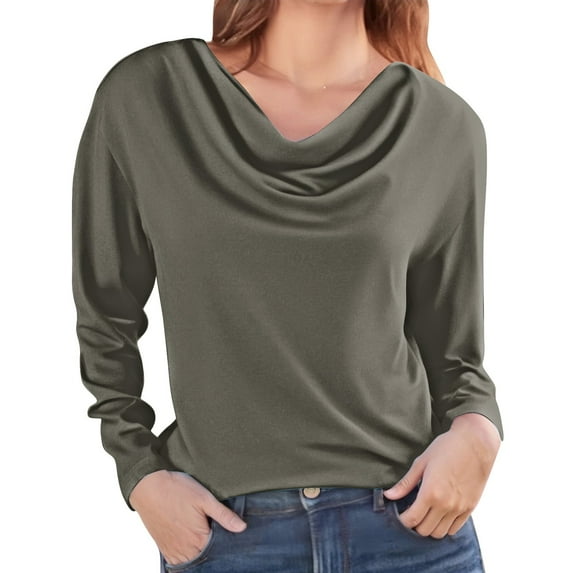 Blouses for women dressy casual Polyester,Spandex Soft Clothing XL Gray womens blouses