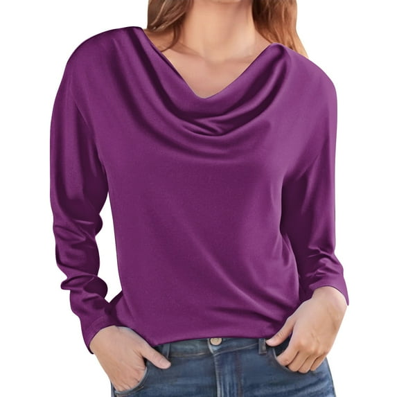 Blouses for women dressy casual Polyester,Spandex Soft Clothing XXL Purple womens blouses