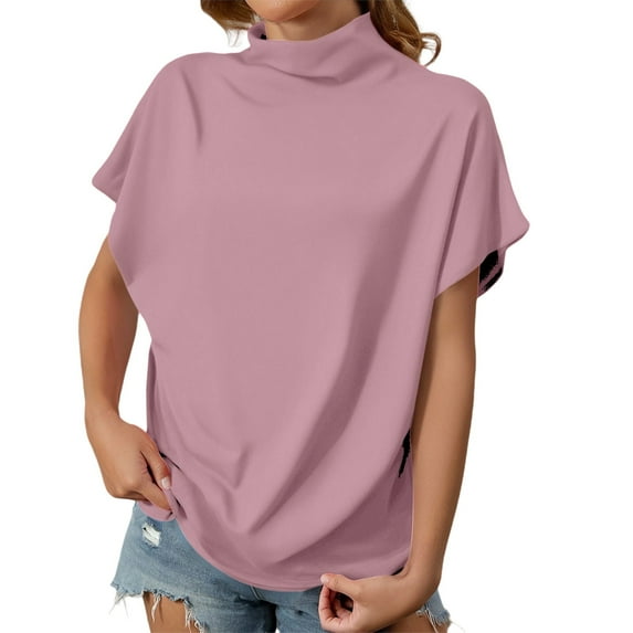 Blouses for women dressy casual Polyester,Spandex Soft Clothing XXXL Pink womens blouses