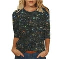 thumbnail image 1 of Blouses for women dressy casual Sequin Soft Clothing M Black womens blouses, 1 of 3