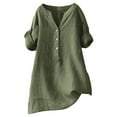thumbnail image 1 of Blouses for women dressy casual polyester Soft Clothing M Green womens blouses, 1 of 3