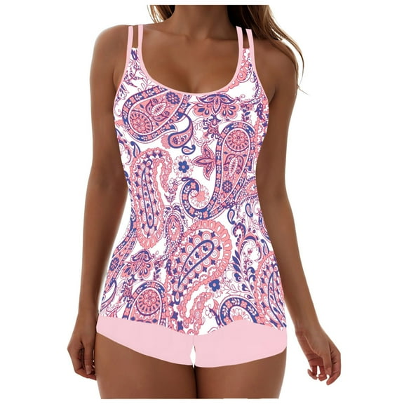 Blouson Tankini Swimsuits for Women 2 Piece Bathing Suits Tops with Boyshorts Modest Loose Fit Swimwear