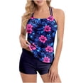 thumbnail image 1 of Blouson Tankini Swimsuits for Women Loose Fit Modest Two Piece Bathing Suits,2 Piece Swimwear with Shorts, 1 of 6