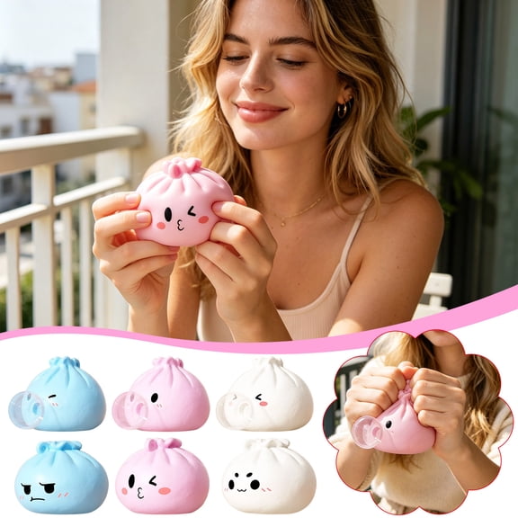 Blow Bubble Squishy 2026 Upgrade, Dumpling Squishy Blowing a Bubble, Cute Soft Fidget Stress Ball, Mystery Dumpling Box for Birthday
