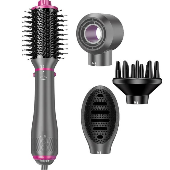Blow Dryer Brush, 4-in-1 Blowout Brush, Hair Dryer Brush and Volumizer, Negative Ion Detachable Hair Dryer Styler Hot Air Hair Dryer for Straightening Curling Drying Multifunctional Styling