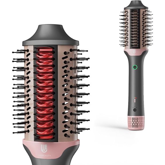 Blow Dryer Brush Hair Straightener: High Speed Hot Air Styler 110,000 RPM for Fast Drying Straightening Volumizing, One Step Volumizer with PTC Smoothing Comb Negative Ion for Silky Frizz-Free (Grey)