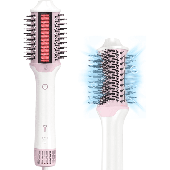Webeauty 2 in 1 Blow Dryer Brush Hair Straightener, High Speed Hot Air Styler 110,000 Rpm for Fast Drying Straightening Volumizing, One Step Volumizer with Ptc Smoothing Comb Negative Ion