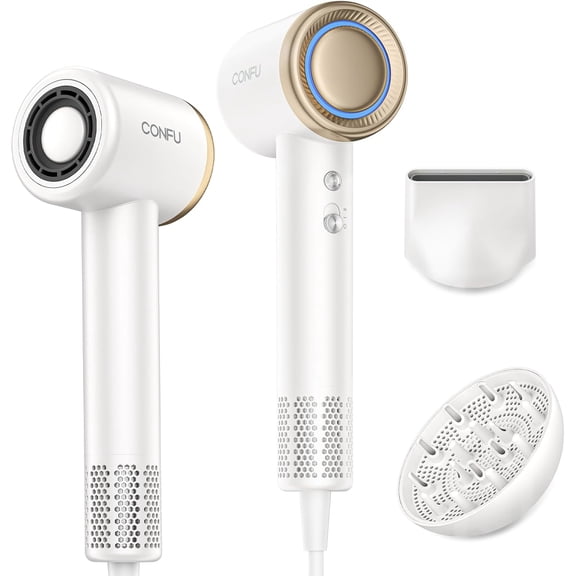 Blow Dryer with Diffuser, 1400W Hair Diffuser and Concentrator, Speed Hairdryer for Fast Drying, Frizz Control, Lightweight Home, Travel