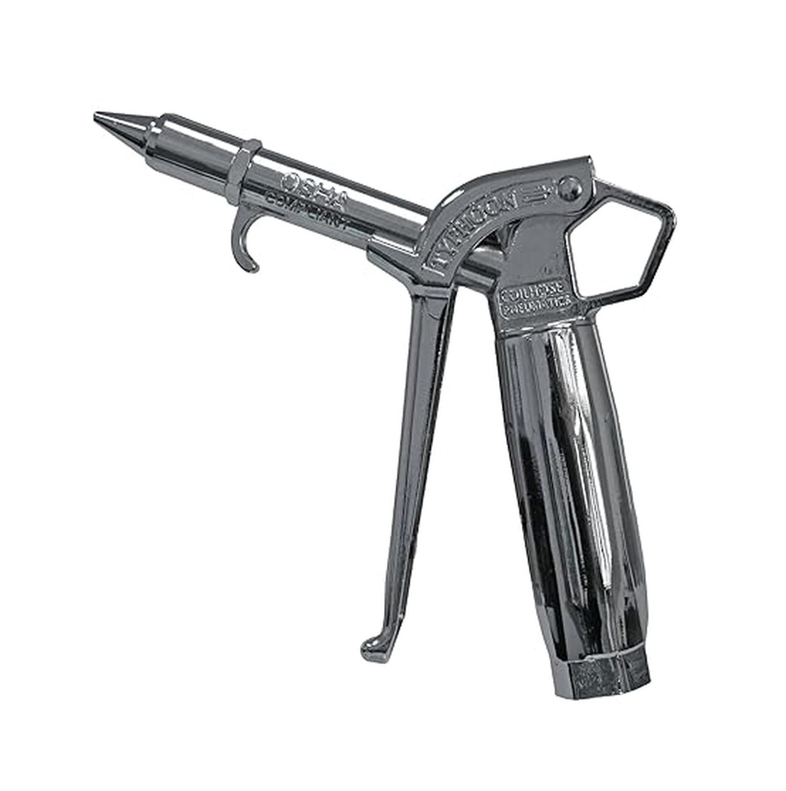 Blow Gun High Volume - 1/4 Inch NPT Plated Air Blow Gun, 34 CFM, 2.1 lbf Thrust, Variable Flow Control for Industrial Cleaning & Blow Off