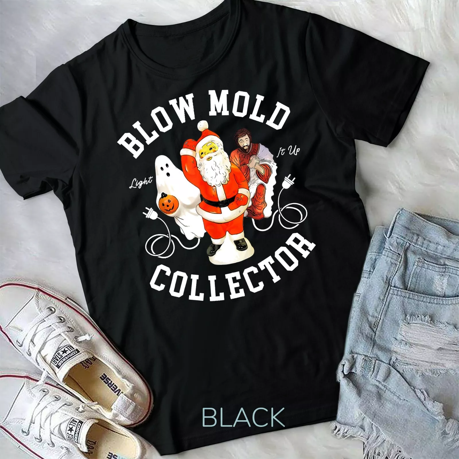 Blow Mold Collector Light It Up Christmas Halloween TShirt Unisex T
