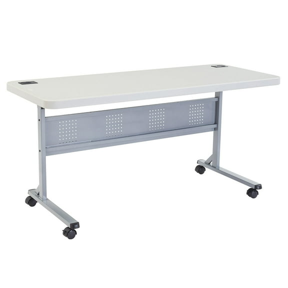 Blow Molded Folding Training Table, White, 60" x 24"