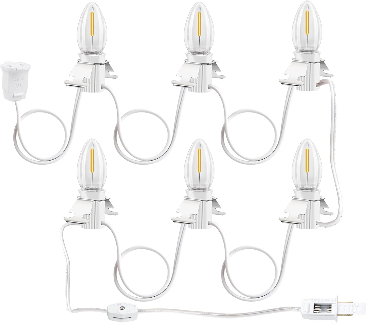 Blow Molded Light Cord for Christmas Village C7 LED Lights String