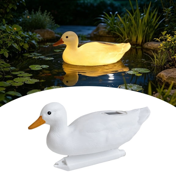 Blow Molded Solar Floating Duck Garden Light With LED Glow For Pool Pond And Outdoor Decor Offering Durable Buoyant Design White