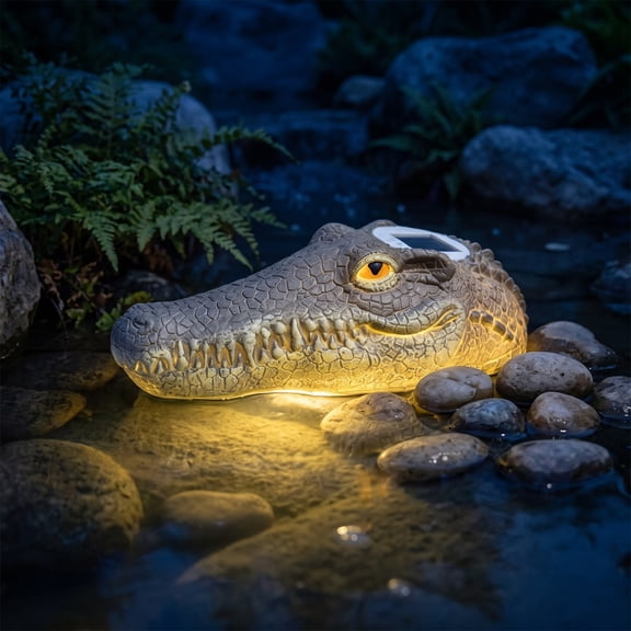 Blow Molded Solar Floating Light, Balanced Buoyancy Decorative Ornament, Simulation Bird Statue For Pool & Garden Green 28X13X11.5Cm
