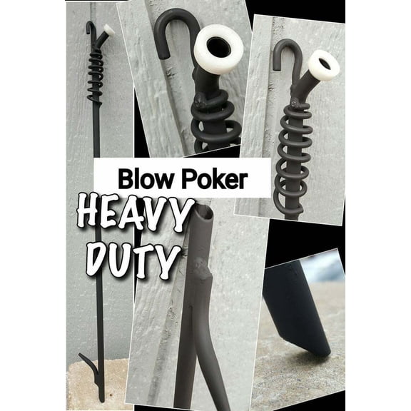 Blow Poker, Heavy Duty, Campfire, Fireplace, Tender BLOW Poker-Extra Long 47" - Made in US by Blacksmith
