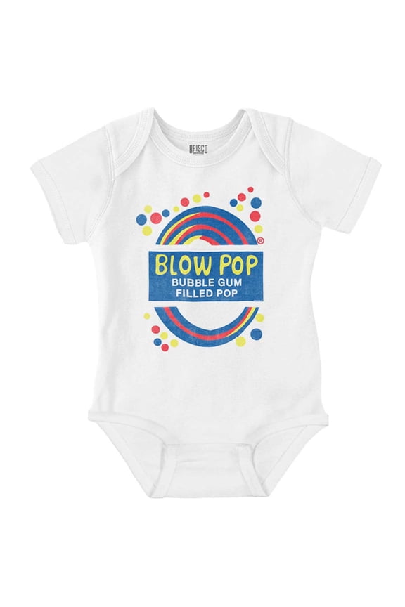 Blow Pop Retro Lollipop Candy Wrapper Romper Boys or Girls Infant Baby Brisco Brands 18M
