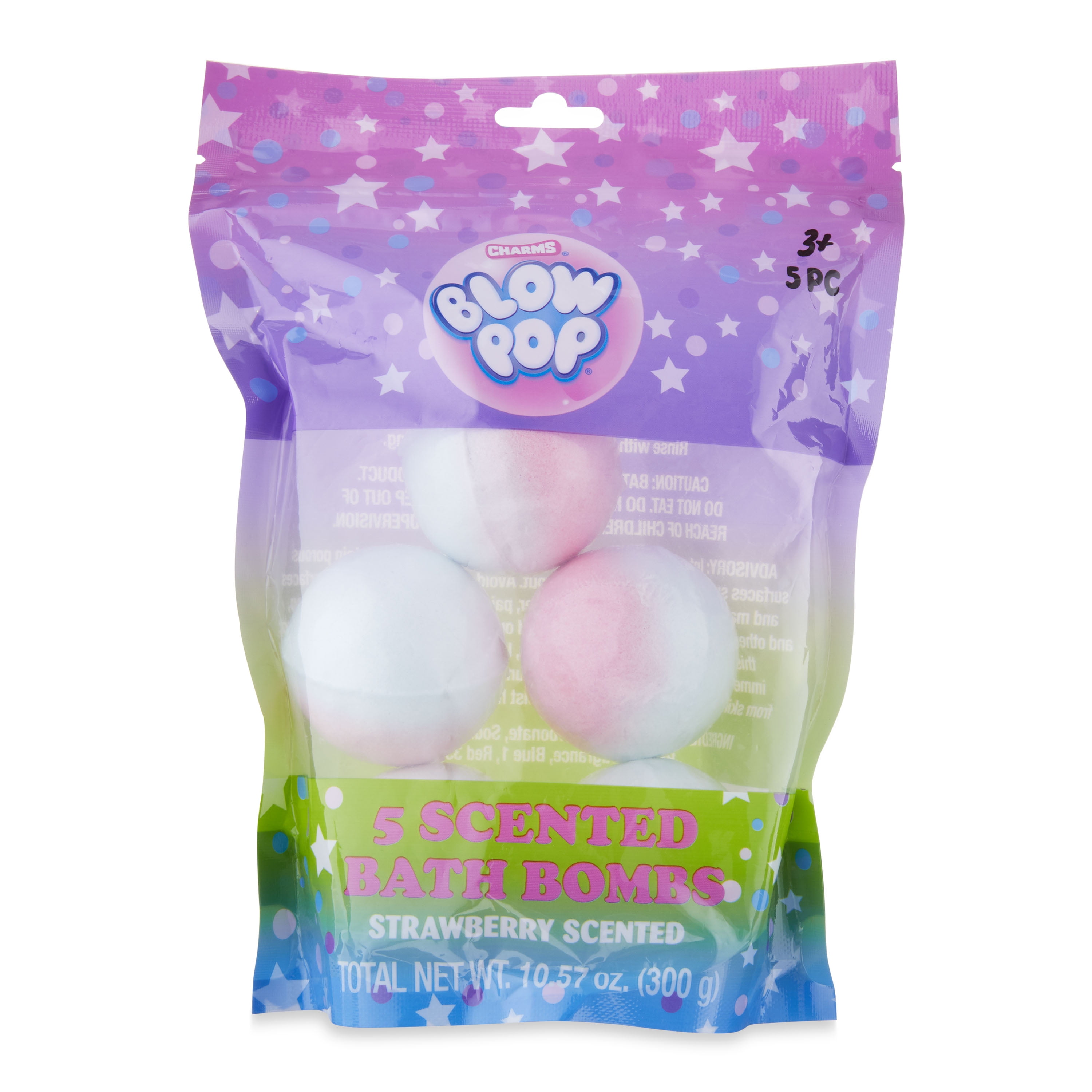 Blow Pop Strawberry Scented Bath Bombs, 5 Count