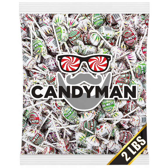 Blow Pops 2 LBS Assorted Lollipops Variety-Watermelon Strawberry Cherry Grape Sour Apple -Bubbled gum filled lollipops in bulk